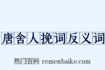 唐舍人挽词反义词是什么意思的图片